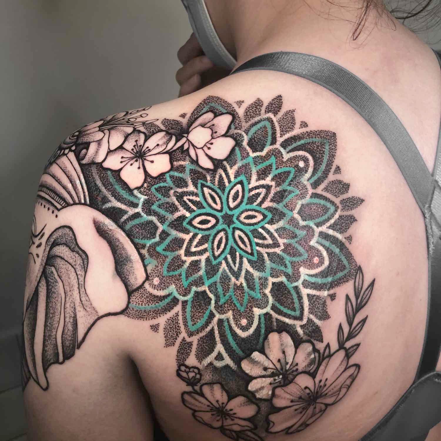 Tattoos cover up mandala
